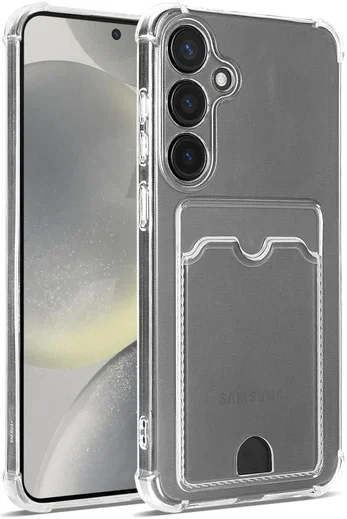 Samsung Galaxy S25 Hoesje Dun TPU met Pasjeshouder Back Cover Transparant afbeelding 1