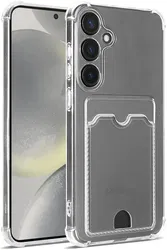 Samsung Galaxy S25 Hoesje Dun TPU met Pasjeshouder Back Cover Transparant afbeelding