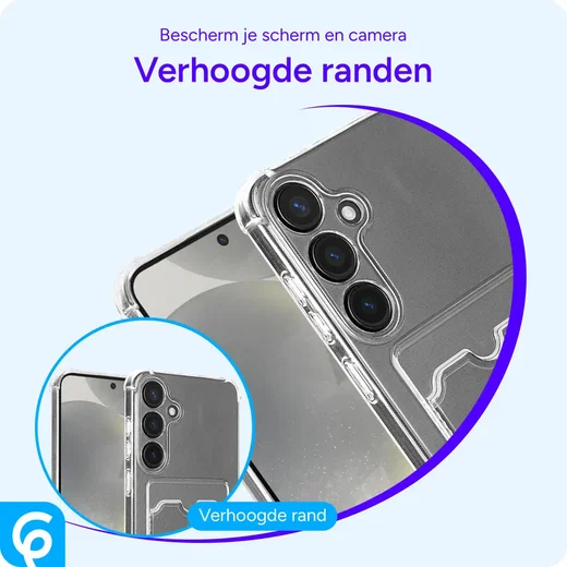 Samsung Galaxy S25 Hoesje Dun TPU met Pasjeshouder Back Cover Transparant afbeelding 3