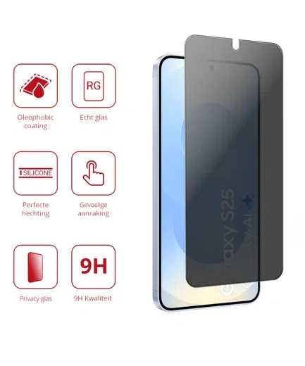 Rosso Samsung Galaxy S25 9H Tempered Glass Screen Protector Privacy afbeelding 2