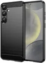 Samsung Galaxy S25 Plus Hoesje Geborsteld TPU Flexibele Back Cover Zwart