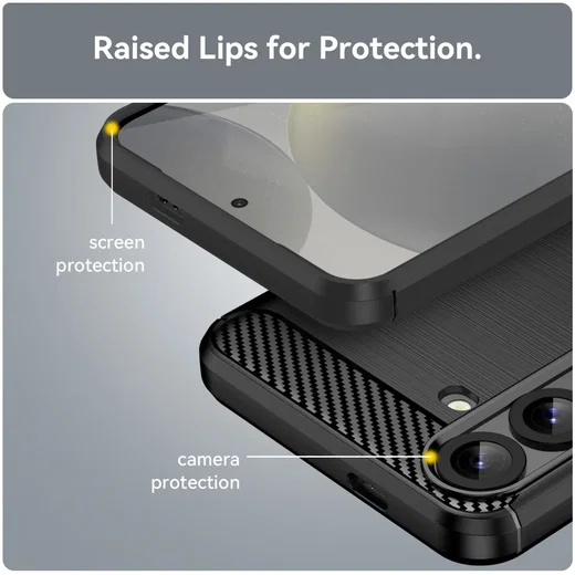 Samsung Galaxy S25 Plus Hoesje Geborsteld TPU Flexibele Back Cover Zwart afbeelding 6