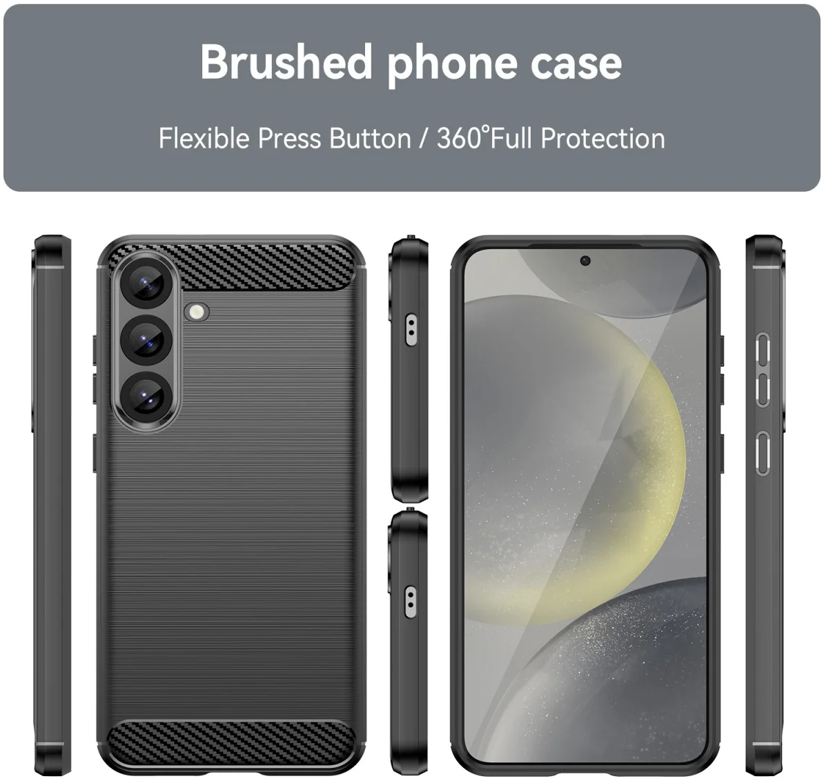 Samsung Galaxy S25 Plus Hoesje Geborsteld TPU Flexibele Back Cover Zwart afbeelding 7