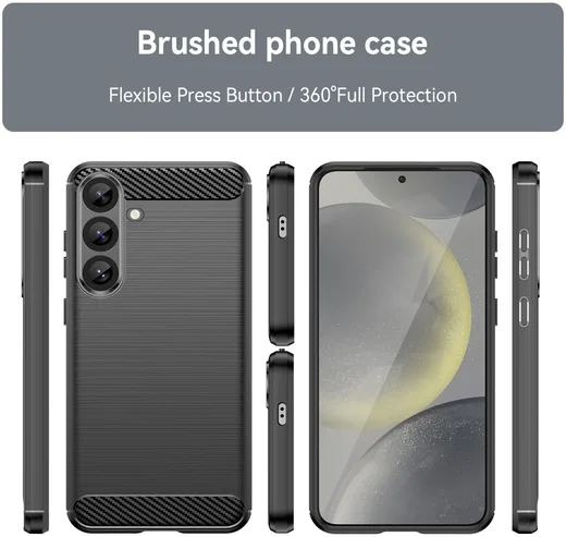 Samsung Galaxy S25 Plus Hoesje Geborsteld TPU Flexibele Back Cover Zwart afbeelding 7