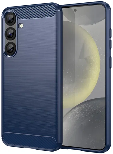 Samsung Galaxy S25 Plus Hoesje Geborsteld TPU Flexibele Back Cover Blauw afbeelding 1