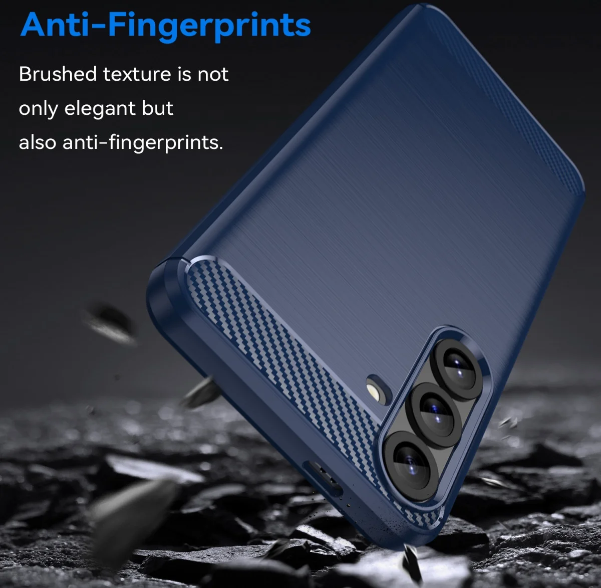 Samsung Galaxy S25 Plus Hoesje Geborsteld TPU Flexibele Back Cover Blauw afbeelding 2