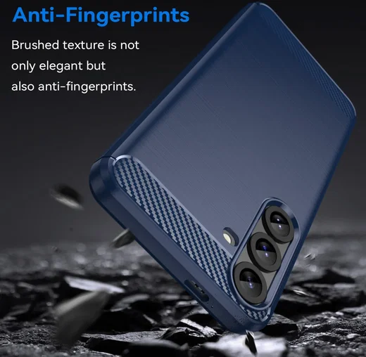Samsung Galaxy S25 Plus Hoesje Geborsteld TPU Flexibele Back Cover Blauw afbeelding 2