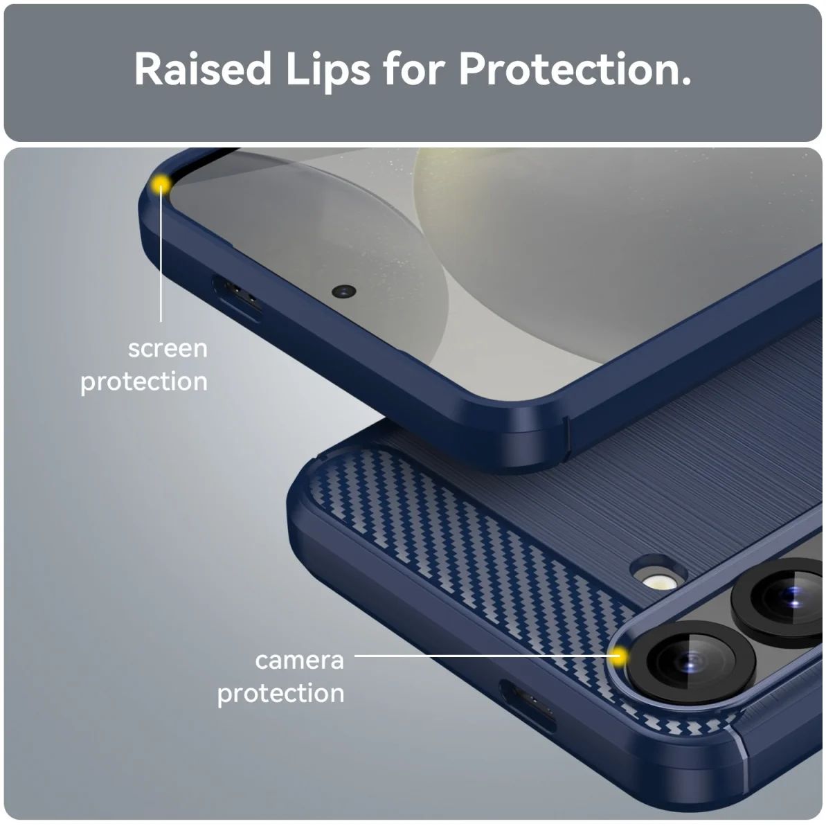 Samsung Galaxy S25 Plus Hoesje Geborsteld TPU Flexibele Back Cover Blauw afbeelding 5