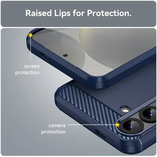 Samsung Galaxy S25 Plus Hoesje Geborsteld TPU Flexibele Back Cover Blauw afbeelding 5