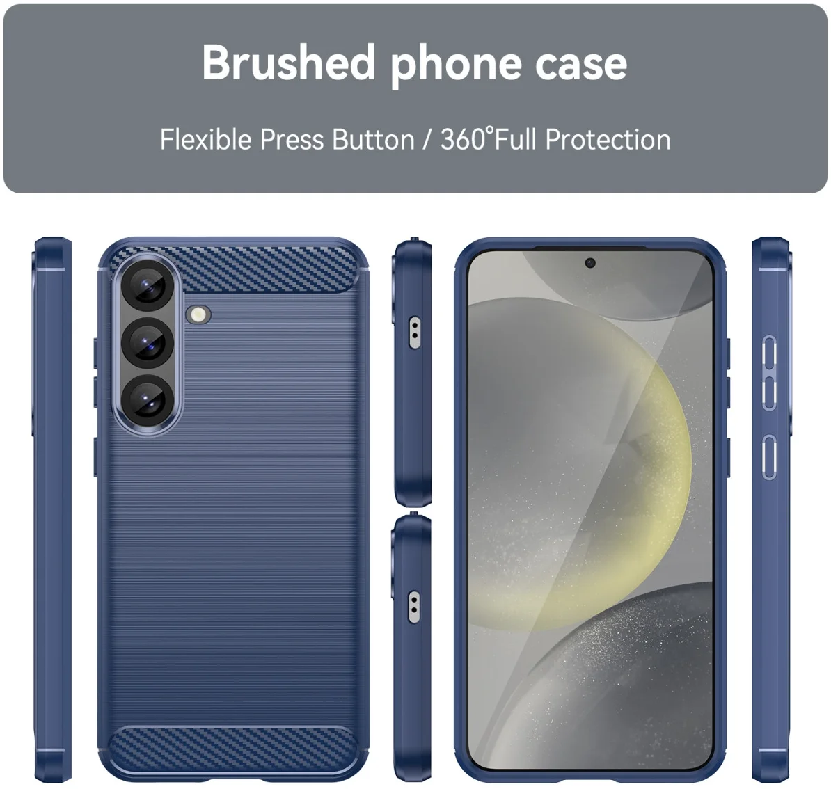Samsung Galaxy S25 Plus Hoesje Geborsteld TPU Flexibele Back Cover Blauw afbeelding 7