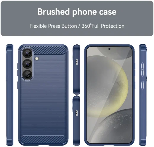 Samsung Galaxy S25 Plus Hoesje Geborsteld TPU Flexibele Back Cover Blauw afbeelding 7