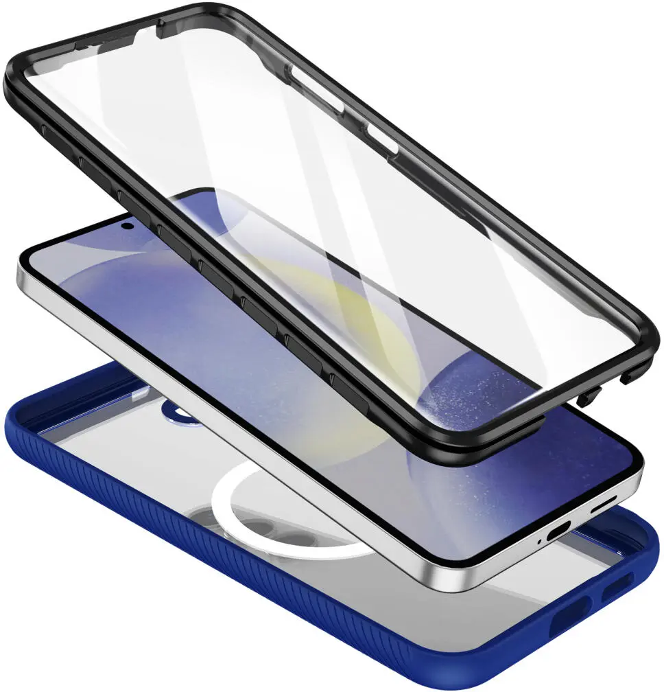 Samsung Galaxy S25 Plus Hoesje Full Protect 360° Cover met MagSafe / Qi2 Blauw afbeelding 2