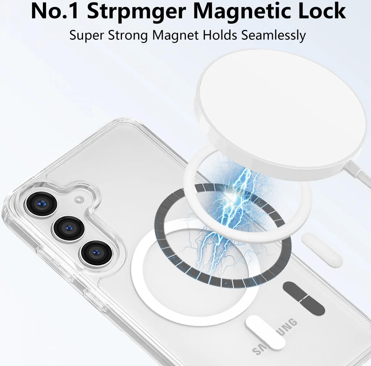Samsung Galaxy S25 Plus Hoesje Hard Back Cover met MagSafe / Qi2 Transparant afbeelding 2
