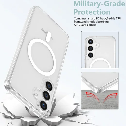 Samsung Galaxy S25 Plus Hoesje Hard Back Cover met MagSafe / Qi2 Transparant afbeelding 4