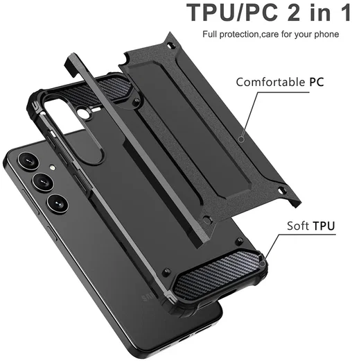 Samsung Galaxy S25 Plus Hoesje Shock Proof Hybride Back Cover Zwart afbeelding 5