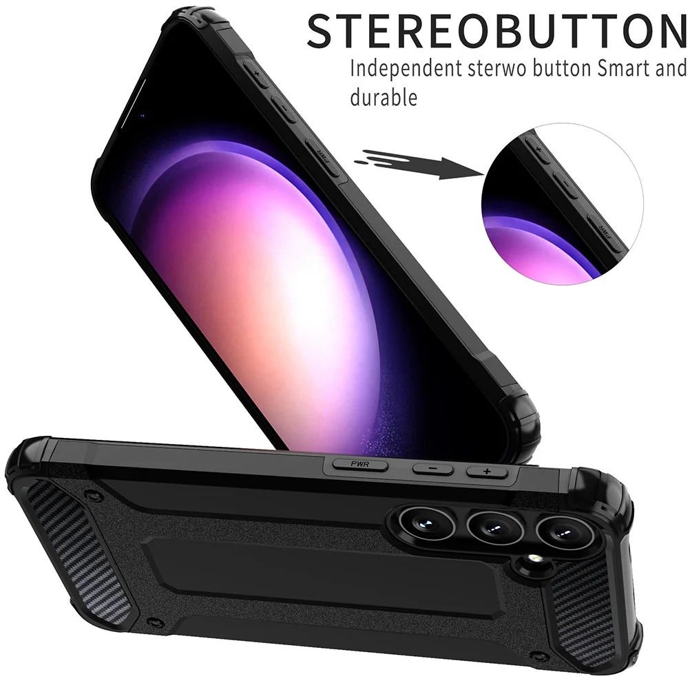 Samsung Galaxy S25 Plus Hoesje Shock Proof Hybride Back Cover Blauw afbeelding 7