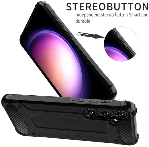 Samsung Galaxy S25 Plus Hoesje Shock Proof Hybride Back Cover Blauw afbeelding 7