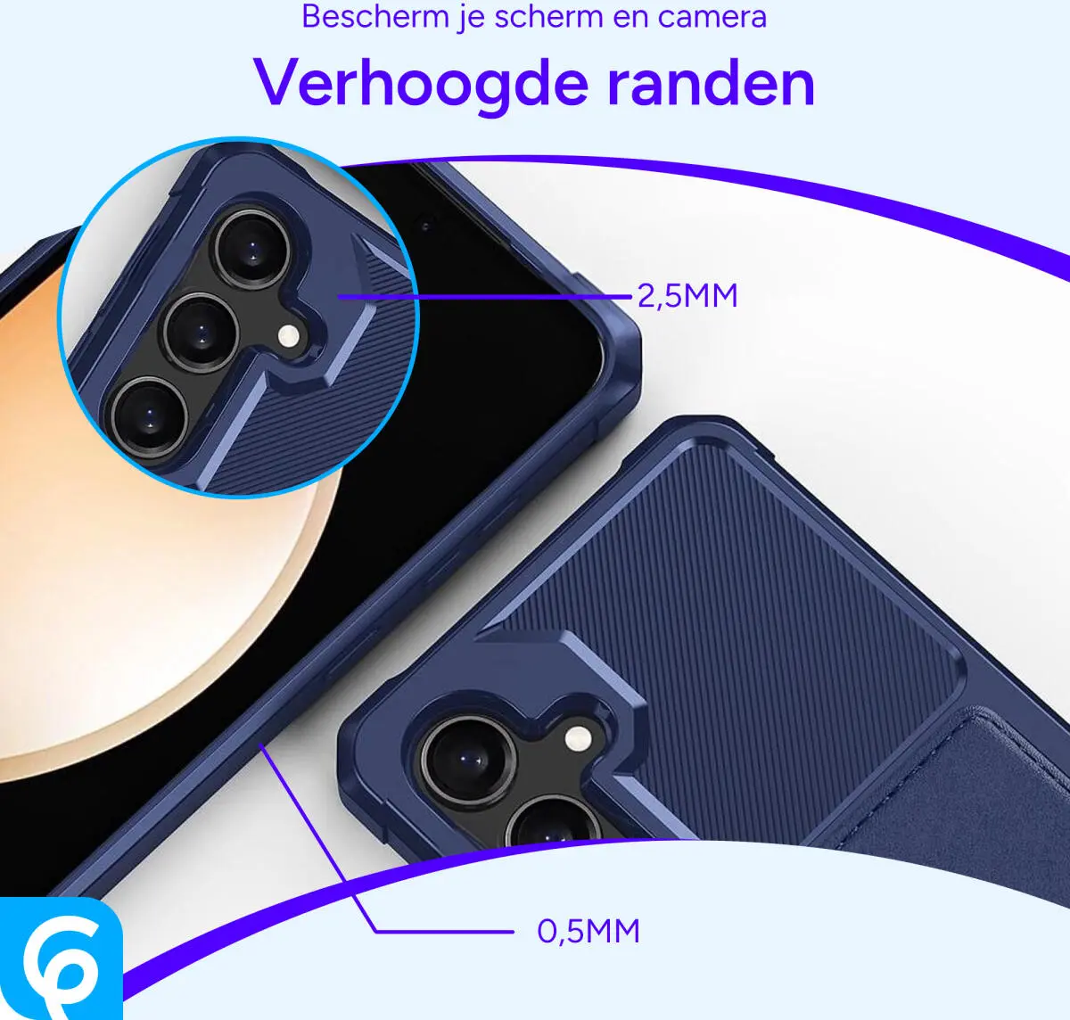 Samsung Galaxy S25 Plus Hoesje 3-in-1 Pasjes Portemonnee Back Cover Blauw afbeelding 6