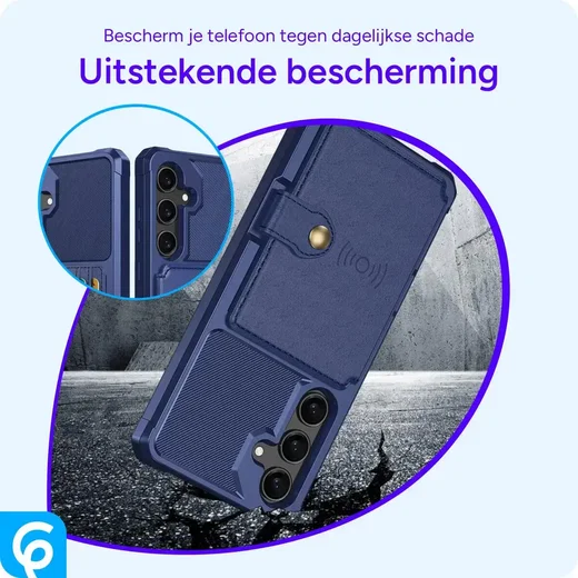 Samsung Galaxy S25 Plus TPU Back Cover met Kunstleren Wallet Blauw afbeelding 2