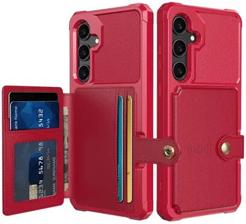 Samsung Galaxy S25 Plus Hoesje 3-in-1 Pasjes Portemonnee Back Cover Rood