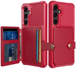 Samsung Galaxy S25 Plus Hoesje 3-in-1 Pasjes Portemonnee Back Cover Rood afbeelding