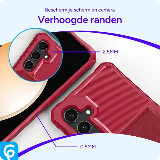 Samsung Galaxy S25 Plus Hoesje 3-in-1 Pasjes Portemonnee Back Cover Rood afbeelding 5