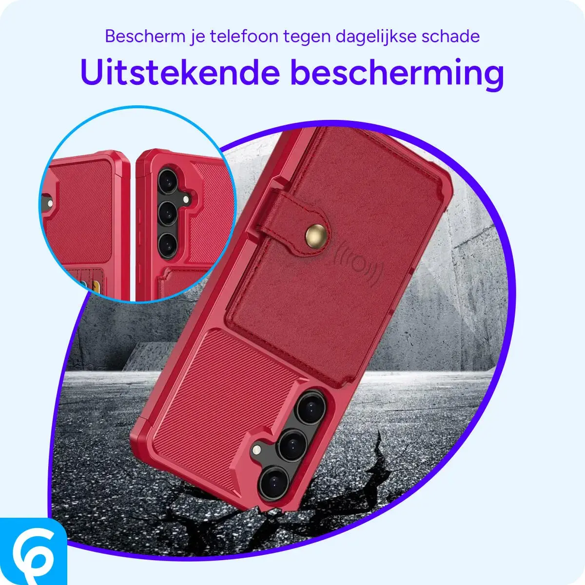 Samsung Galaxy S25 Plus Hoesje 3-in-1 Pasjes Portemonnee Back Cover Rood afbeelding 6