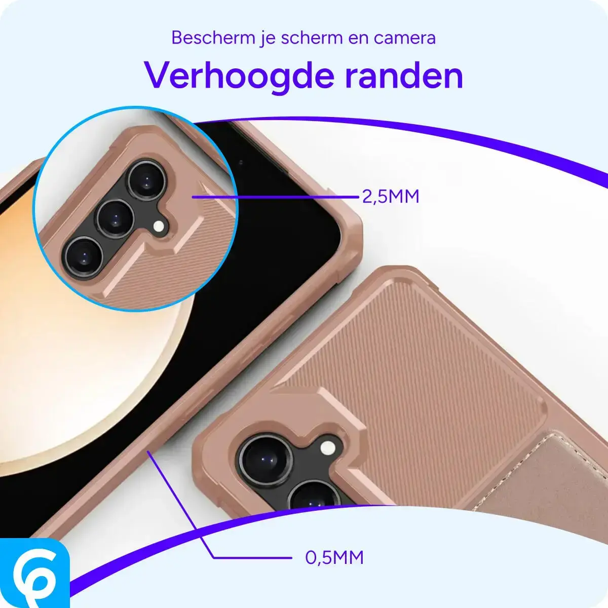 Samsung Galaxy S25 Plus TPU Back Cover met Kunstleren Wallet Roze afbeelding 7