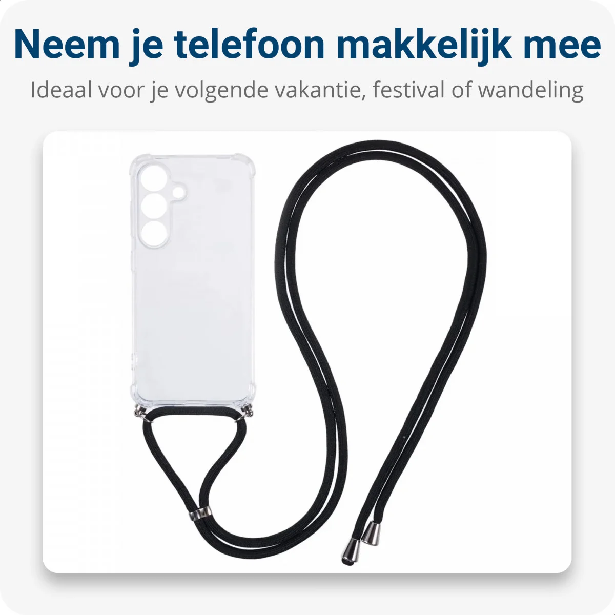 Samsung Galaxy S25 Plus Hoesje met Koord Schokbestendig TPU Transparant afbeelding 3
