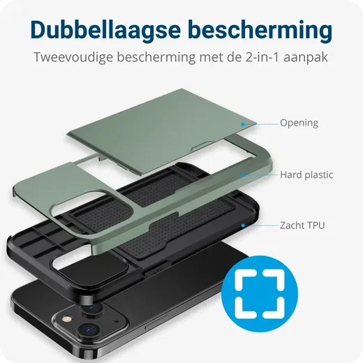 Samsung Galaxy S25 Plus Hoesje met Slider Kaarthouder Back Cover Groen afbeelding 13