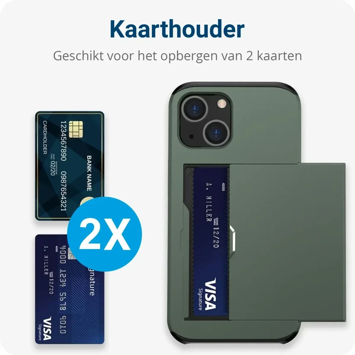 Samsung Galaxy S25 Plus Hoesje met Slider Kaarthouder Back Cover Groen afbeelding 2