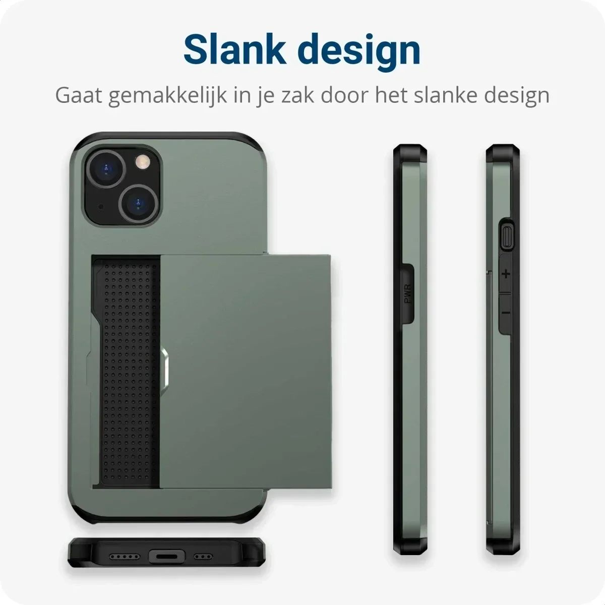 Samsung Galaxy S25 Plus Hoesje met Slider Kaarthouder Back Cover Groen afbeelding 4