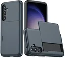 Samsung Galaxy S25 Plus Hoesje met Slider Kaarthouder Back Cover Blauw