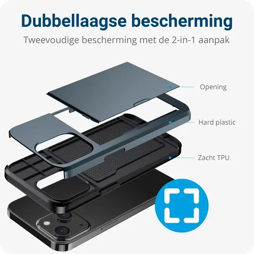 Samsung Galaxy S25 Plus Hoesje met Slider Kaarthouder Back Cover Blauw afbeelding 12