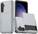 Samsung Galaxy S25 Plus Hoesje met Slider Kaarthouder Back Cover Grijs