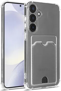 Samsung Galaxy S24 Plus Hoesje Dun TPU met Pasjeshouder Back Cover Transparant