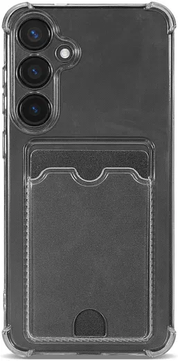 Samsung Galaxy S24 Plus Hoesje Dun TPU met Pasjeshouder Back Cover Transparant afbeelding 2