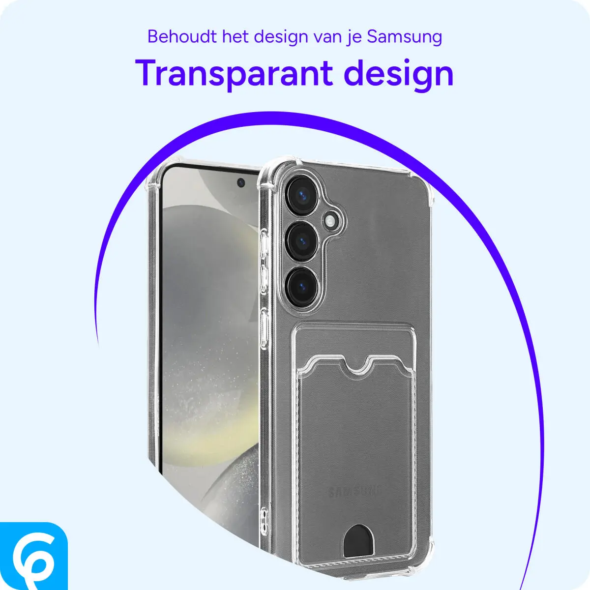 Samsung Galaxy S25 Plus Hoesje Dun TPU met Pasjeshouder Back Cover Transparant afbeelding 5