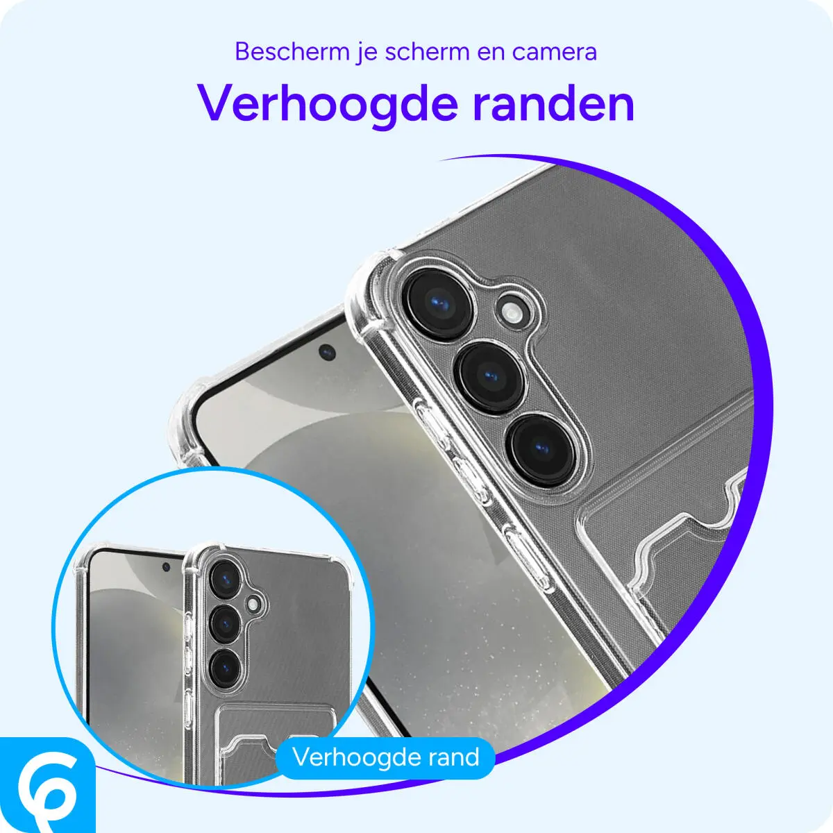 Samsung Galaxy S25 Plus Hoesje Dun TPU met Pasjeshouder Back Cover Transparant afbeelding 3
