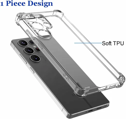 Samsung Galaxy S25 Ultra Hoesje Schokbestendig en Dun TPU Back Cover Transparant afbeelding 5