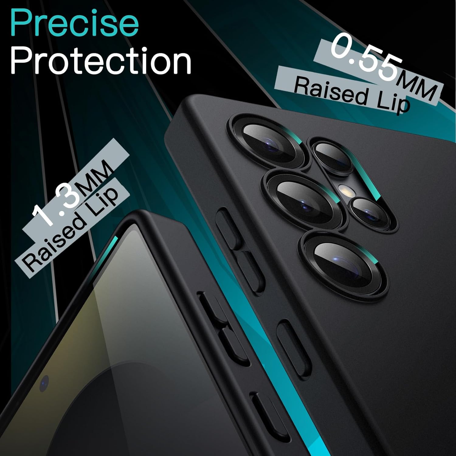 Samsung Galaxy S25 Ultra Hoesje Dun TPU Back Cover Matte Zwart afbeelding 5