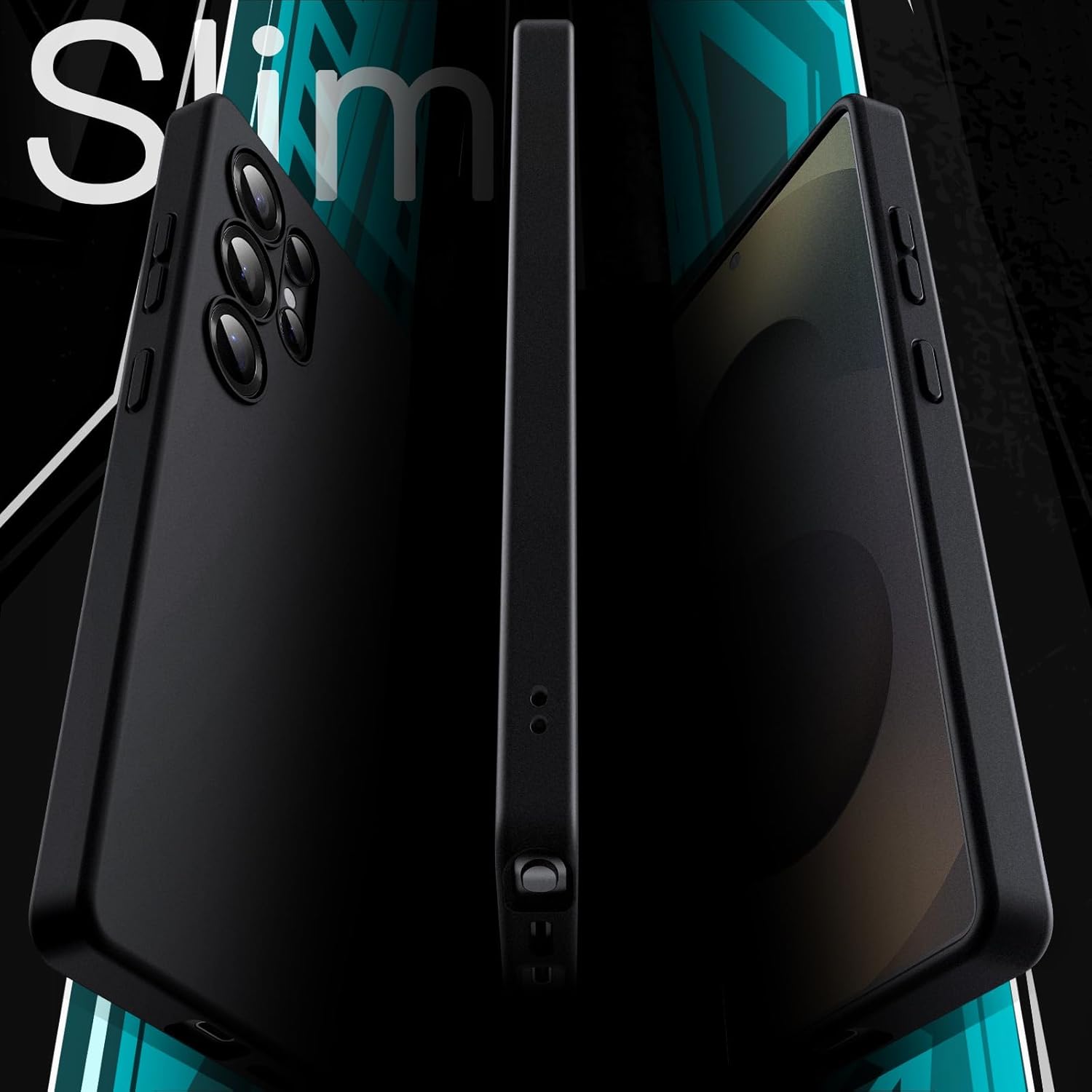 Samsung Galaxy S25 Ultra Hoesje Dun TPU Back Cover Matte Zwart afbeelding 2