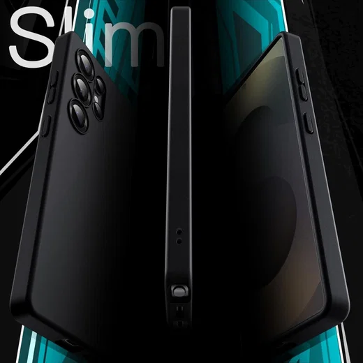 Samsung Galaxy S25 Ultra Hoesje Dun TPU Back Cover Matte Zwart afbeelding 2