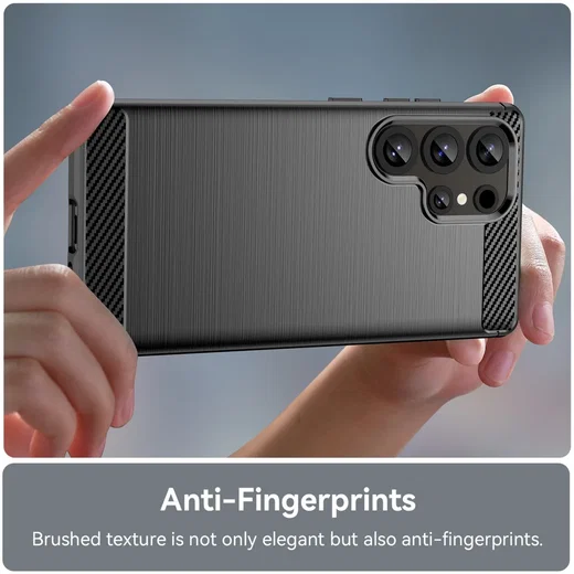 Samsung Galaxy S25 Ultra Hoesje Geborsteld TPU Flexibele Back Cover Zwart afbeelding 5