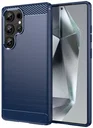 Samsung Galaxy S25 Ultra Hoesje Geborsteld TPU Flexibele Back Cover Blauw