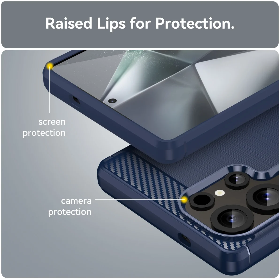 Samsung Galaxy S25 Ultra Hoesje Geborsteld TPU Flexibele Back Cover Blauw afbeelding 5