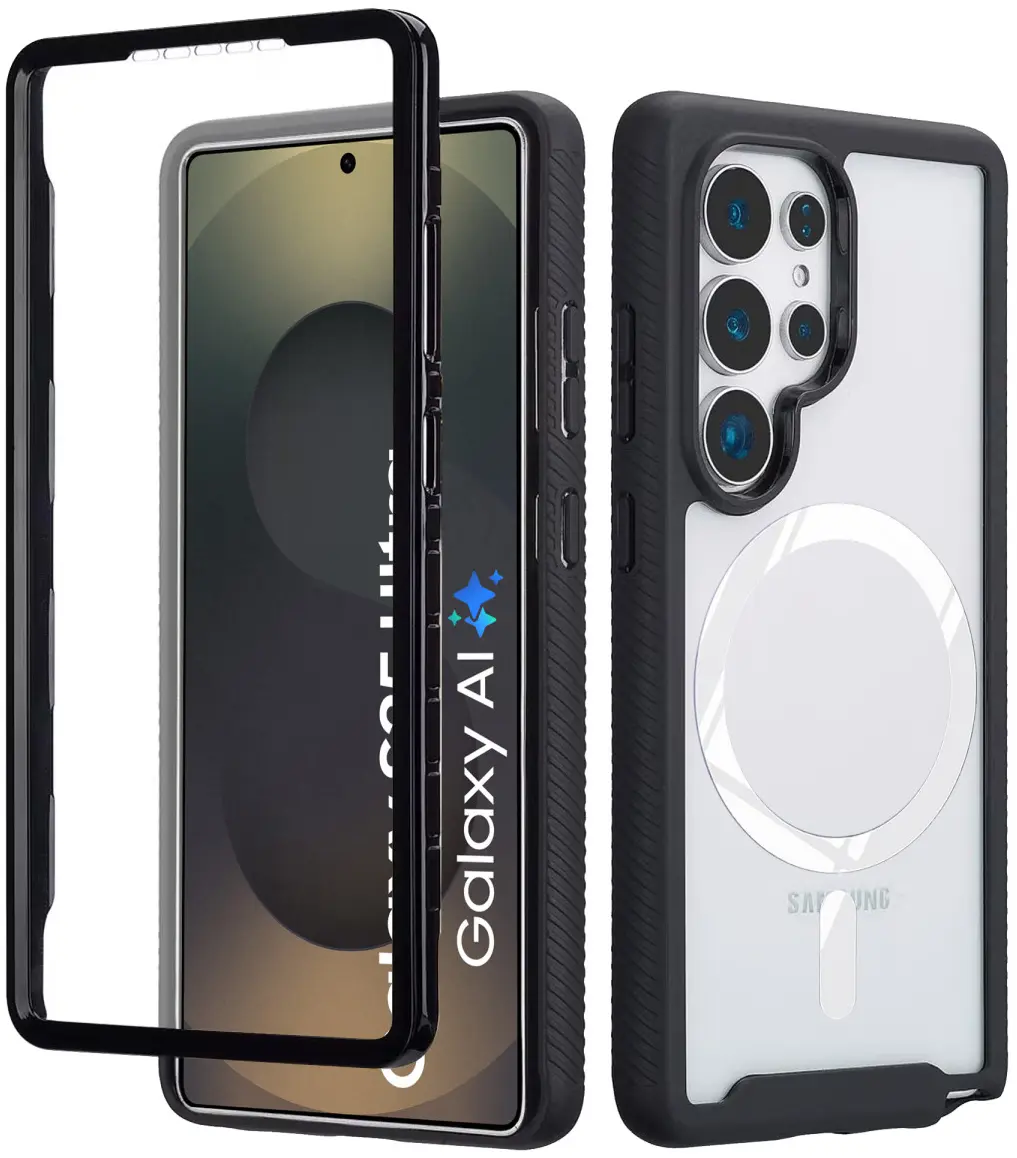 Samsung Galaxy S25 Ultra Hoesje Full Protect 360° Cover met MagSafe / Qi2 Zwart afbeelding 1