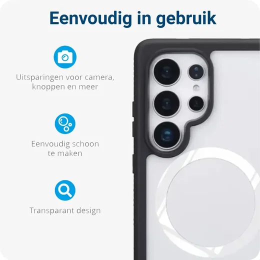 Samsung Galaxy S25 Ultra Hoesje Full Protect 360° Cover met MagSafe / Qi2 Zwart afbeelding 2