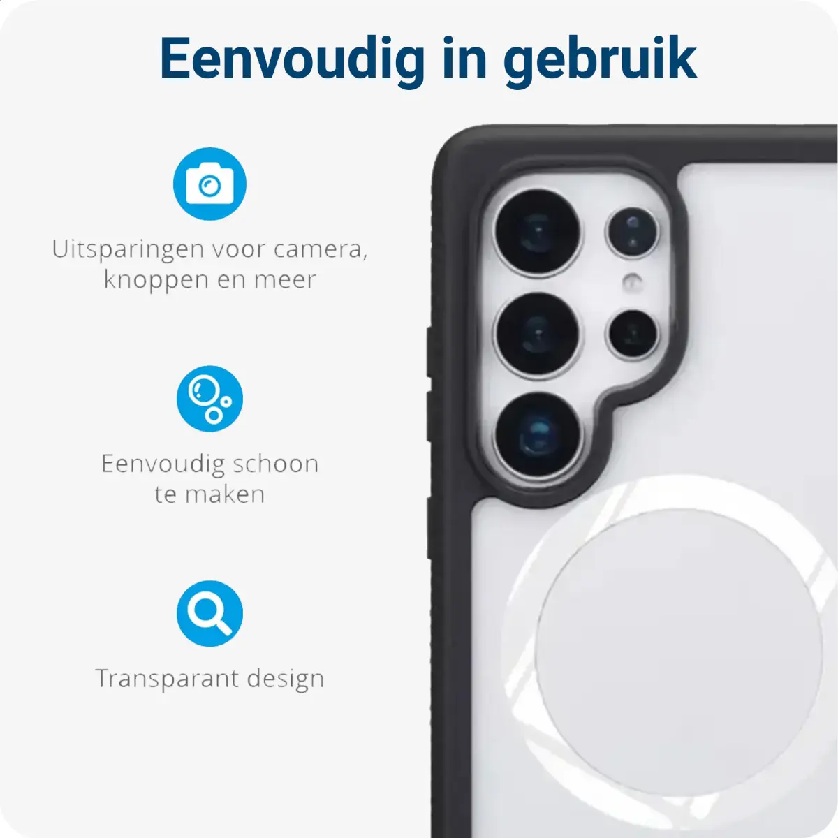 Samsung Galaxy S25 Ultra Hoesje Full Protect 360° Cover met MagSafe / Qi2 Blauw afbeelding 3