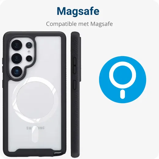 Samsung Galaxy S25 Ultra Hoesje Full Protect 360° Cover met MagSafe / Qi2 Blauw afbeelding 4